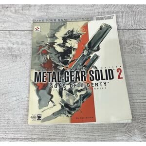 Metal Gear Solid 2 Sons of Liberty Official Strategy Guide Brady With Poster GUC